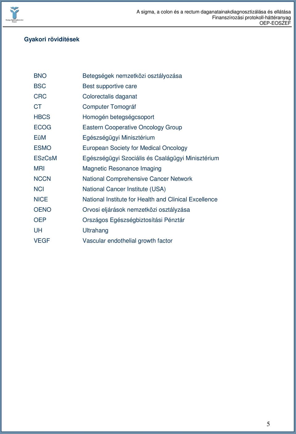 Oncology Egészségügyi Szociális és Csalágügyi Minisztérium Magnetic Resonance Imaging National Comprehensive Cancer Network National Cancer Institute (USA)