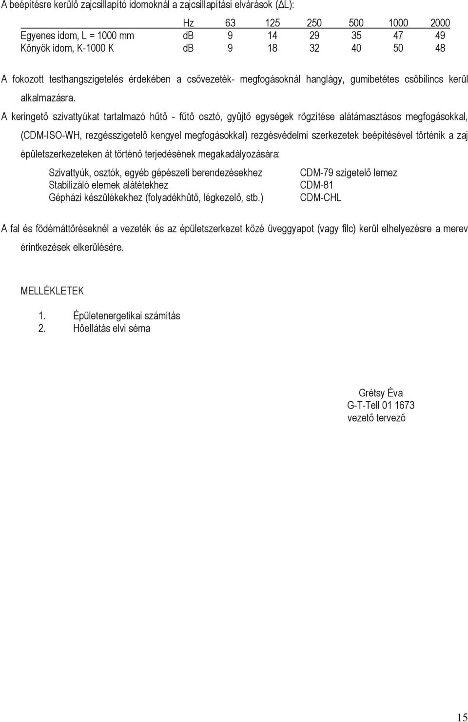 A keringető szivattyúkat tartalmazó hűtő - fűtő osztó, gyűjtő egységek rögzítése alátámasztásos megfogásokkal, (CDM-ISO-WH, rezgésszigetelő kengyel megfogásokkal) rezgésvédelmi szerkezetek