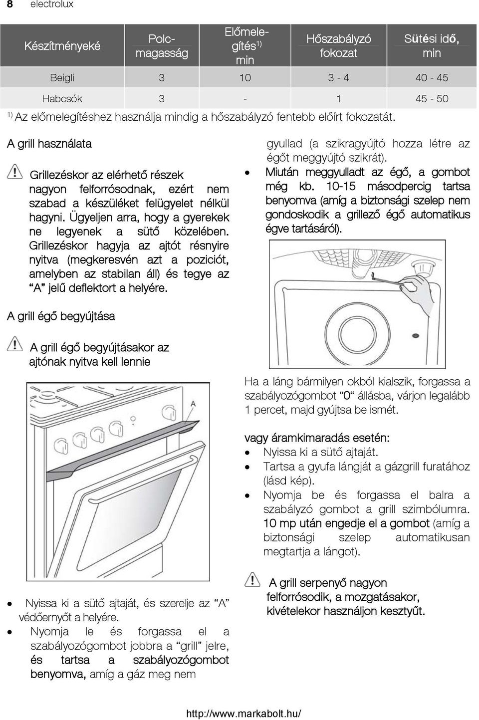 Ügyeljen arra, hogy a gyerekek ne legyenek a sütő közelében.