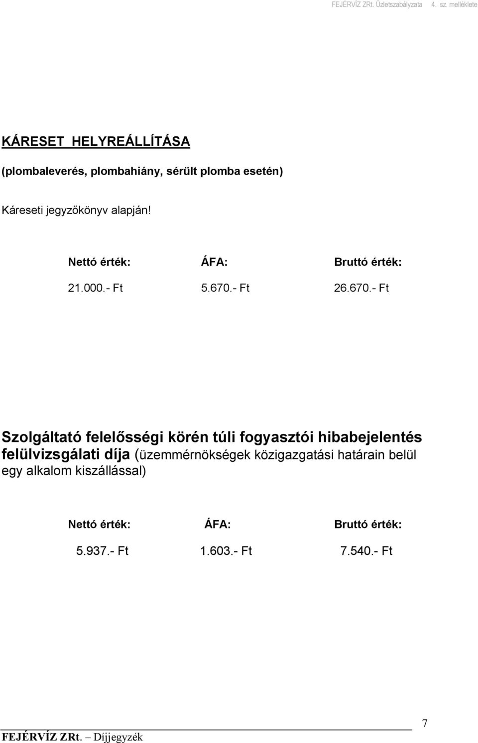 alapján! Nettó érték: ÁFA: Bruttó érték: 21.000.- Ft 5.670.