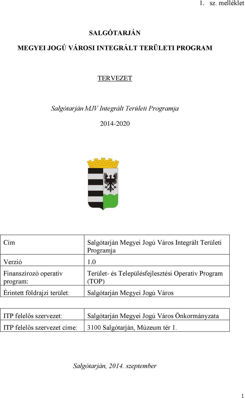 2014-2020 Cím Verzió 1.