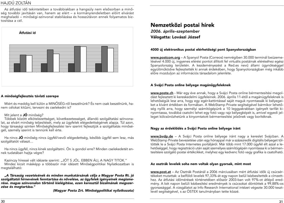 fév 2005 2006.I. fév A minôségfejlesztés távlati szerepe Miért és meddig kell külön a MINÔSÉG-rôl beszélnünk? És nem csak beszélnünk, hanem célokat kitûzni, tervezni és cselekedni is?