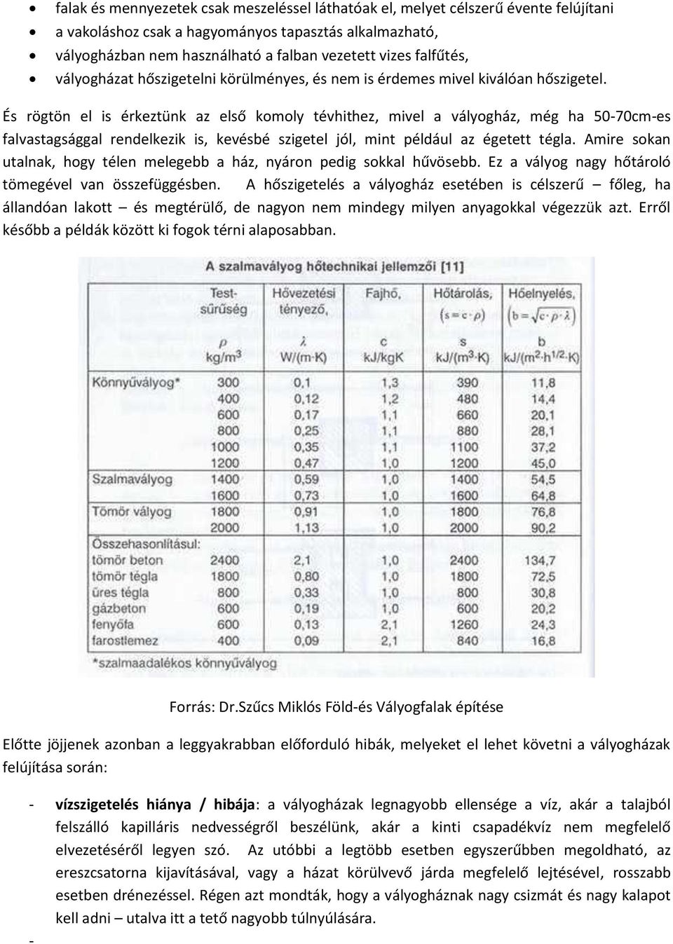 És rögtön el is érkeztünk az első komoly tévhithez, mivel a vályogház, még ha 50-70cm-es falvastagsággal rendelkezik is, kevésbé szigetel jól, mint például az égetett tégla.