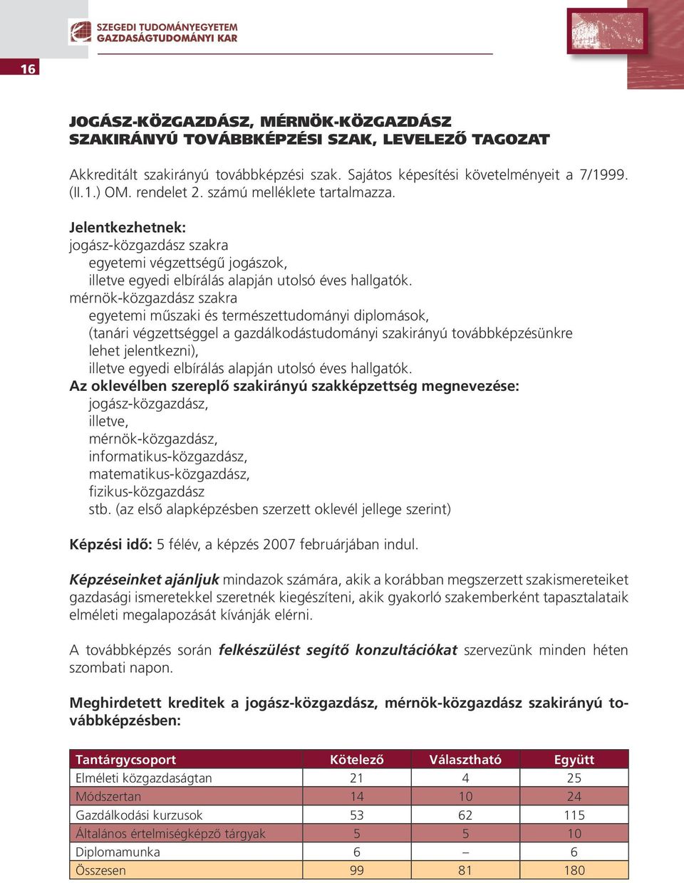 mérnök-közgazdász szakra egyetemi mûszaki és természettudományi diplomások, (tanári végzettséggel a gazdálkodástudományi szakirányú továbbképzésünkre lehet jelentkezni), illetve egyedi elbírálás