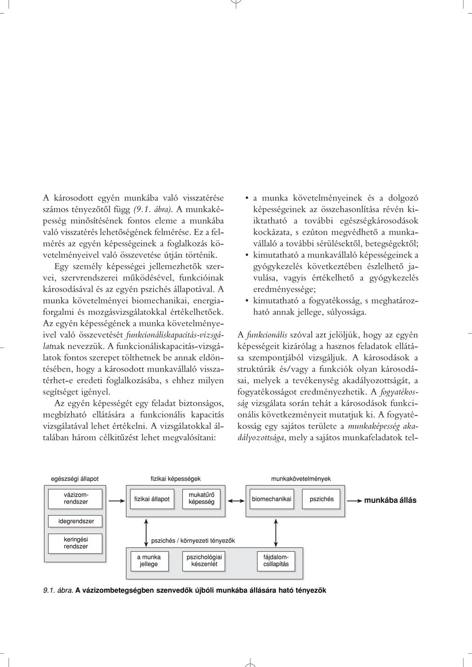 Egy személy képességei jellemezhetôk szervei, szervrendszerei mûködésével, funkcióinak károsodásával és az egyén pszichés állapotával.