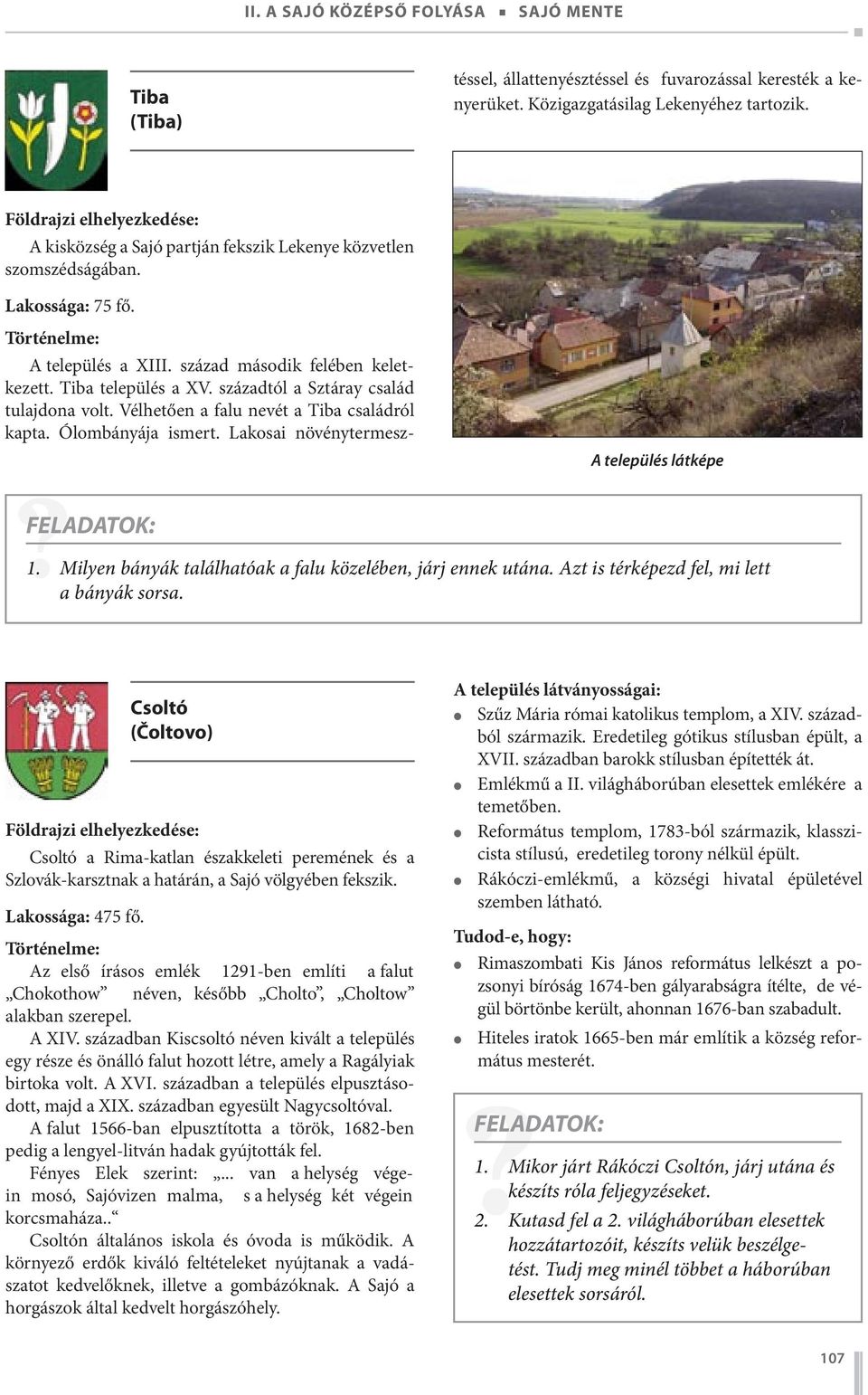 századtól a Sztáray család tulajdona volt. Vélhetően a falu nevét a Tiba családról kapta. Ólombányája ismert. Lakosai növénytermesz- A település látképe 1.