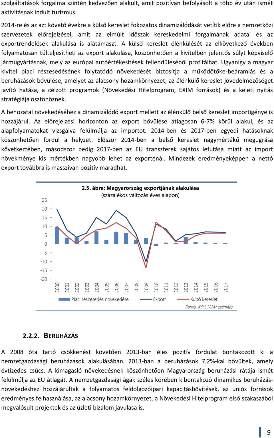 2014-re és az azt követő évekre a külső kereslet fokozatos dinamizálódását vetítik előre a nemzetközi szervezetek előrejelzései, amit az elmúlt időszak kereskedelmi forgalmának adatai és az