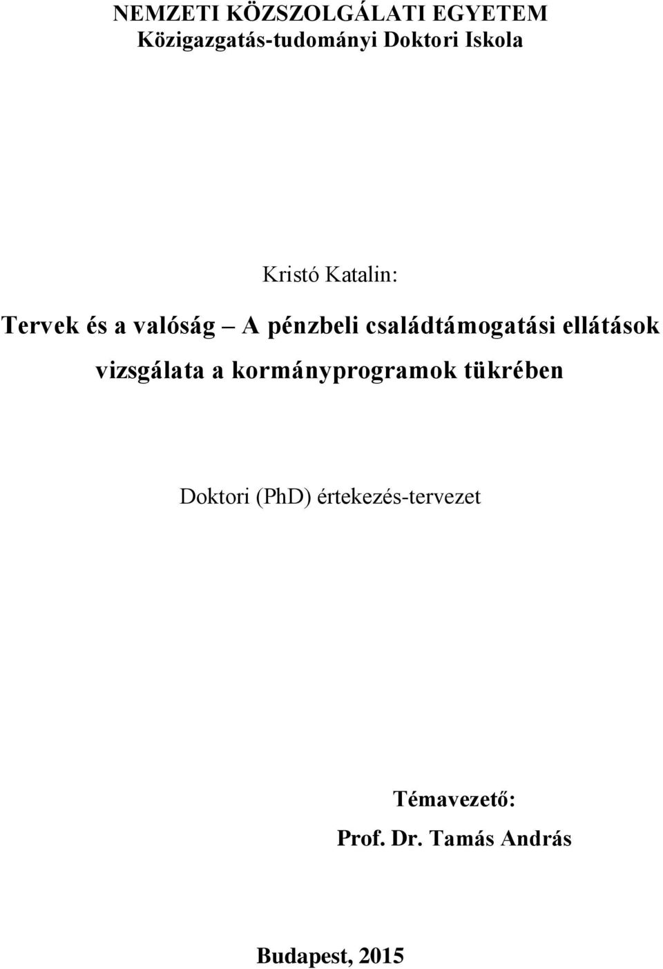 családtámogatási ellátások vizsgálata a kormányprogramok tükrében