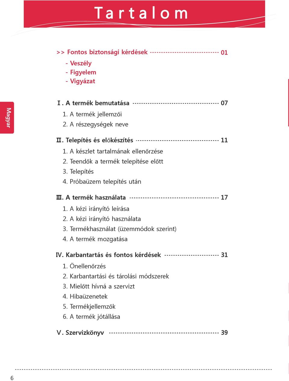 A termék használata 17 1. A kézi irányító leírása 2. A kézi irányító használata 3. Termékhasználat (üzemmódok szerint). A termék mozgatása Ⅳ.