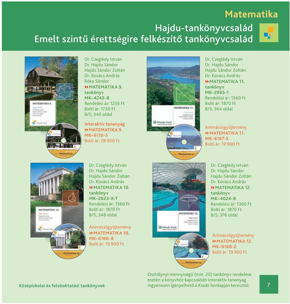 Kovács András 8MATEMATIKA 11. tankönyv MK 2965-1 Rendelési ár: 1360 Ft Bolti ár: 1870 Ft B/5; 364 oldal Animáció gyűjtemény 8MATEMATIKA 11. MK 6167-5 Bolti ár: 19 900 Ft Dr. Czeglédy István Dr.