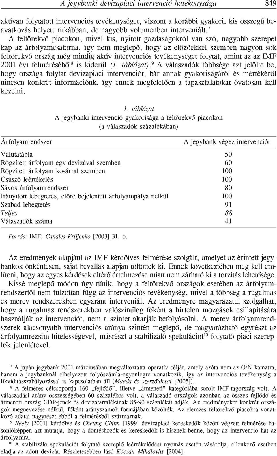 7 A feltörekvõ piacokon, mivel kis, nyitott gazdaságokról van szó, nagyobb szerepet kap az árfolyamcsatorna, így nem meglepõ, hogy az elõzõekkel szemben nagyon sok feltörekvõ ország még mindig aktív