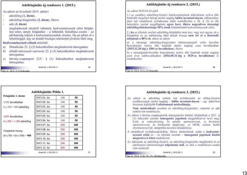 Ha az adózó él e lehetőséggel, úgy az átutalt összegre tekintettel jóváírás illeti meg. Kedvezményezett célnak minősül: a) filmalkotás 22.