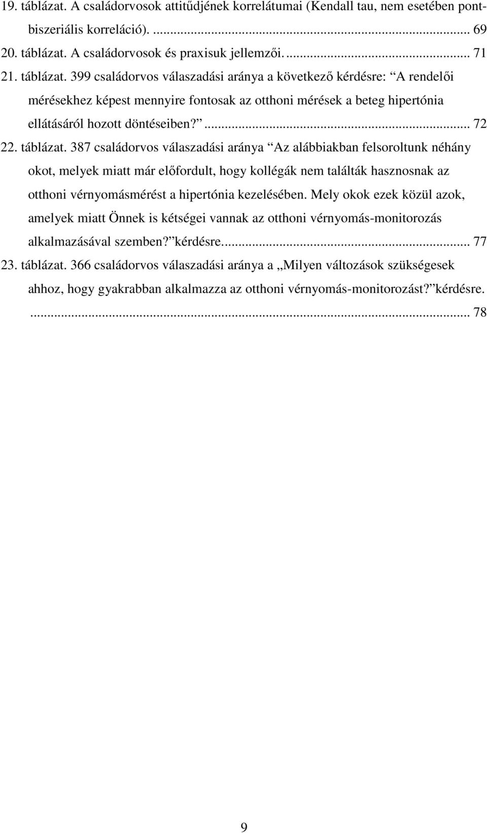 387 családorvos válaszadási aránya Az alábbiakban felsoroltunk néhány okot, melyek miatt már elıfordult, hogy kollégák nem találták hasznosnak az otthoni vérnyomásmérést a hipertónia kezelésében.