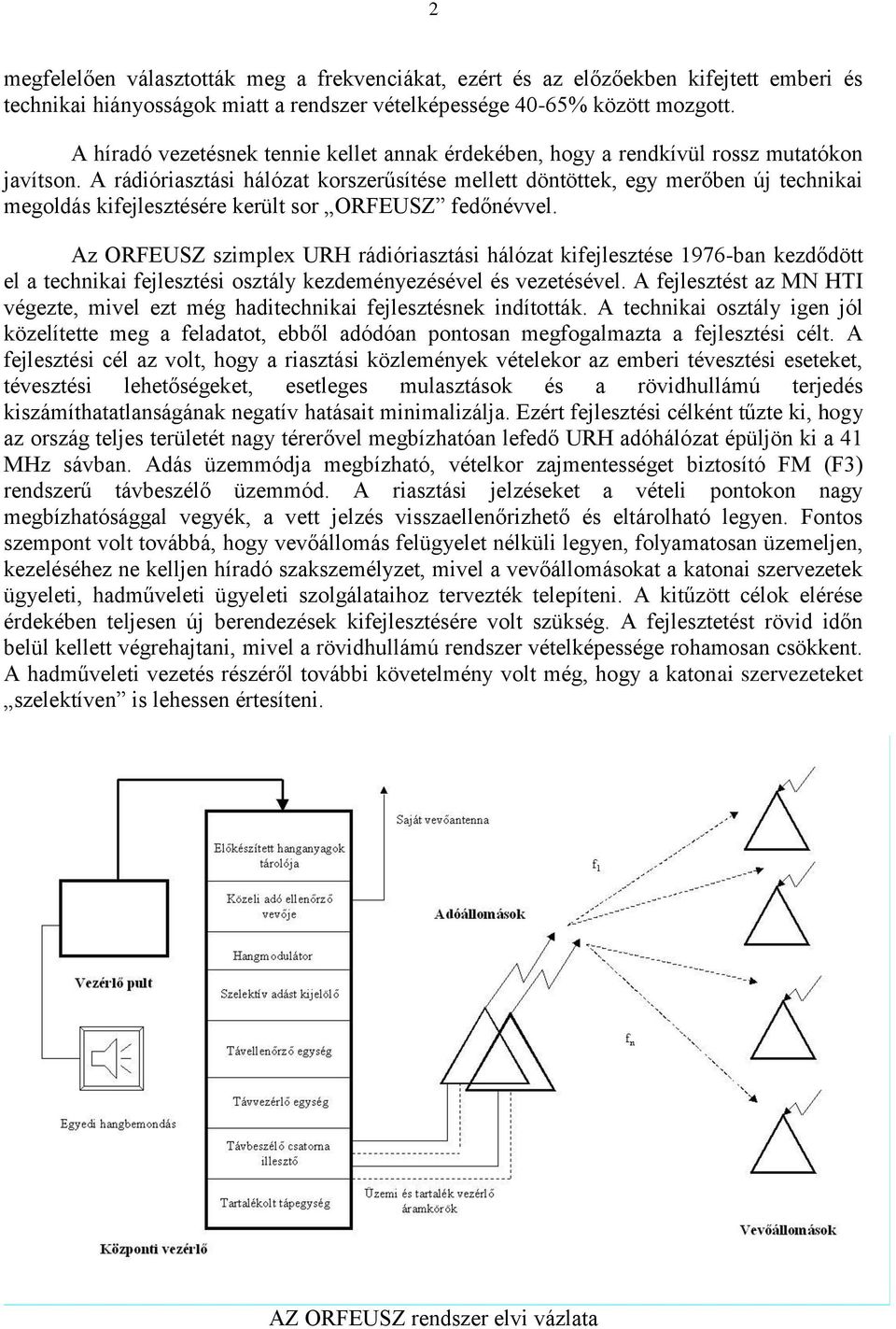 A rádióriasztási hálózat korszerűsítése mellett döntöttek, egy merőben új technikai megoldás kifejlesztésére került sor ORFEUSZ fedőnévvel.