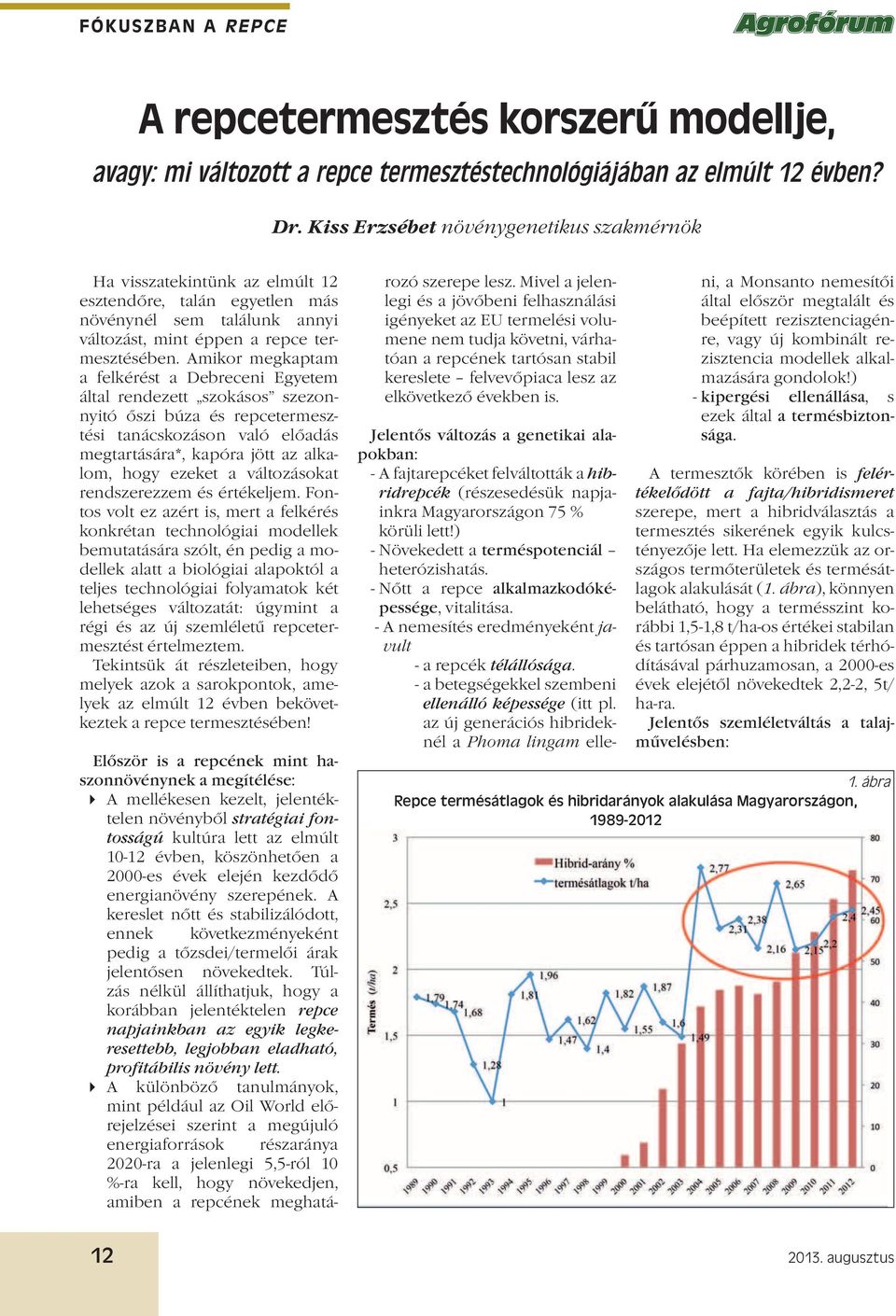 Amikor megkaptam a felkérést a Debreceni Egyetem által rendezett szokásos szezonnyitó őszi búza és repcetermesztési tanácskozáson való előadás megtartására*, kapóra jött az alkalom, hogy ezeket a