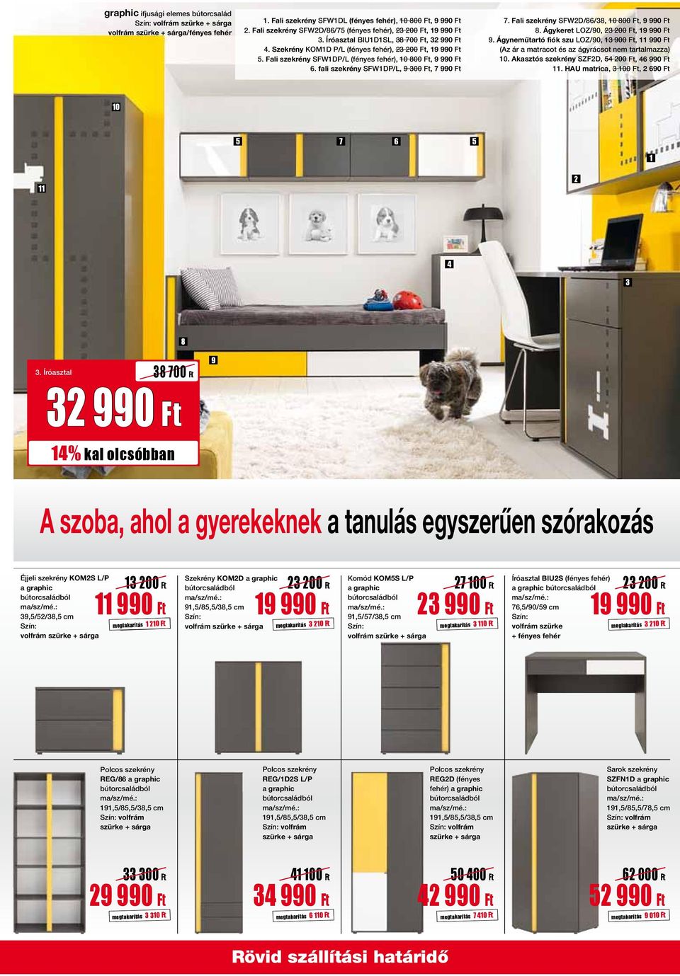 Fali szekrény SFWdP/L (fényes fehér), 0 800 Ft, 9 990 Ft 6. fali szekrény SFWdP/L, 9 00 Ft, 7 990 Ft 7. Fali szekrény SFWd/86/8, 0 800 Ft, 9 990 Ft 8. Ágykeret LoZ/90, 00 Ft, 9 990 Ft 9.