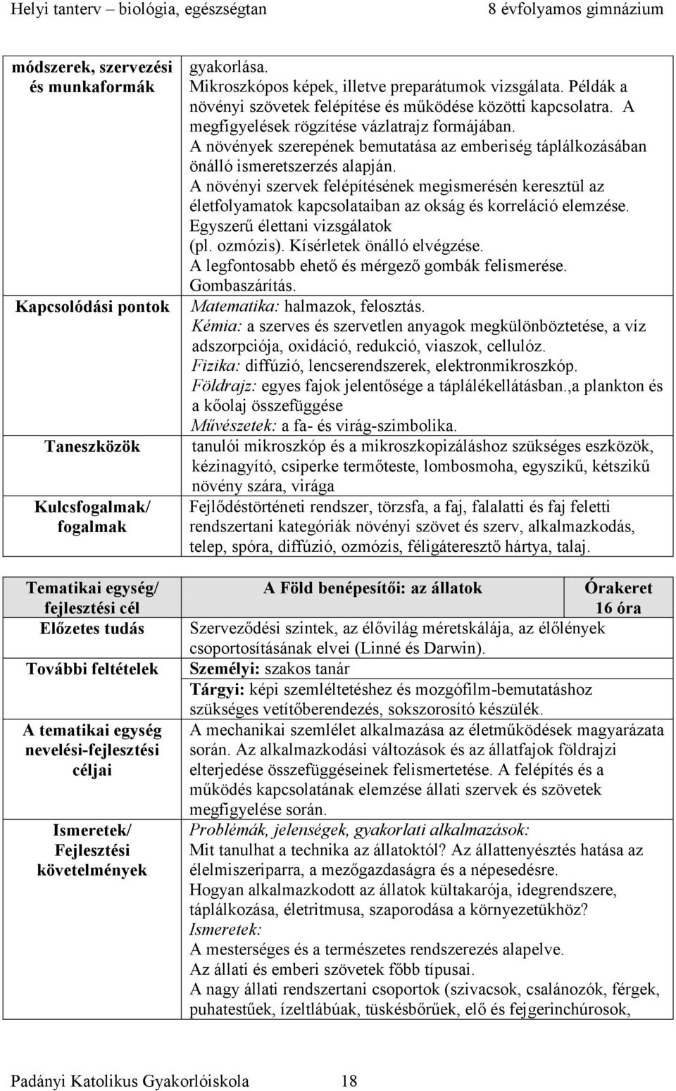 A megfigyelések rögzítése vázlatrajz formájában. A növények szerepének bemutatása az emberiség táplálkozásában önálló ismeretszerzés alapján.