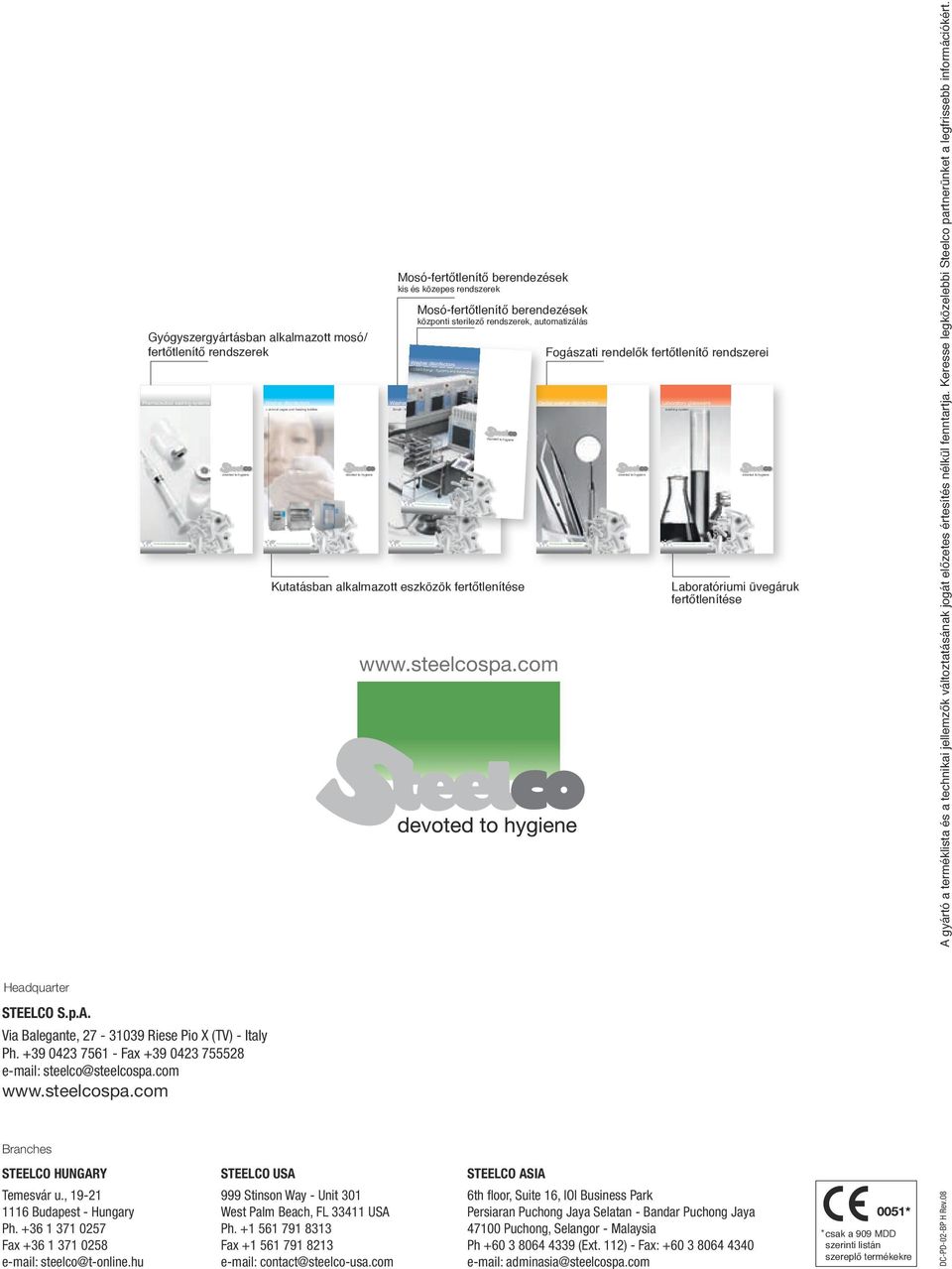 kis és közepes rendszerek Washer disinfectors > Small - Medium range Mosó-fertőtlenítő berendezések központi sterilező rendszerek, automatizálás Washer disinfectors > CSSD Range - Systems and