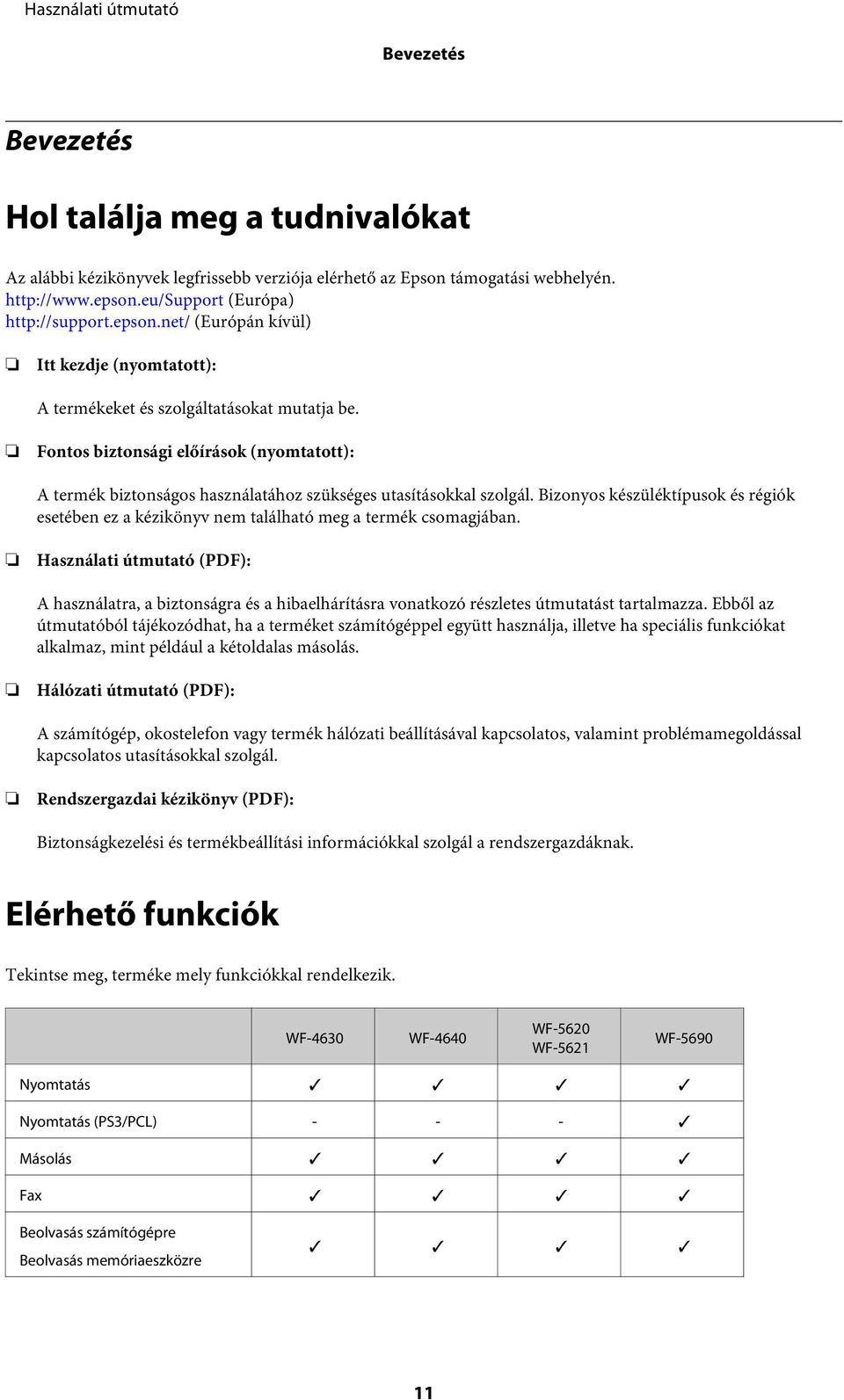 Fontos biztonsági előírások (nyomtatott): A termék biztonságos használatához szükséges utasításokkal szolgál.