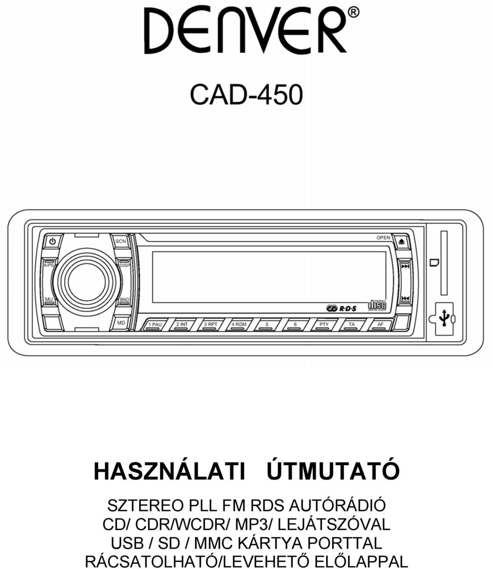 LEJÁTSZÓVAL USB / SD / MMC KÁRTYA