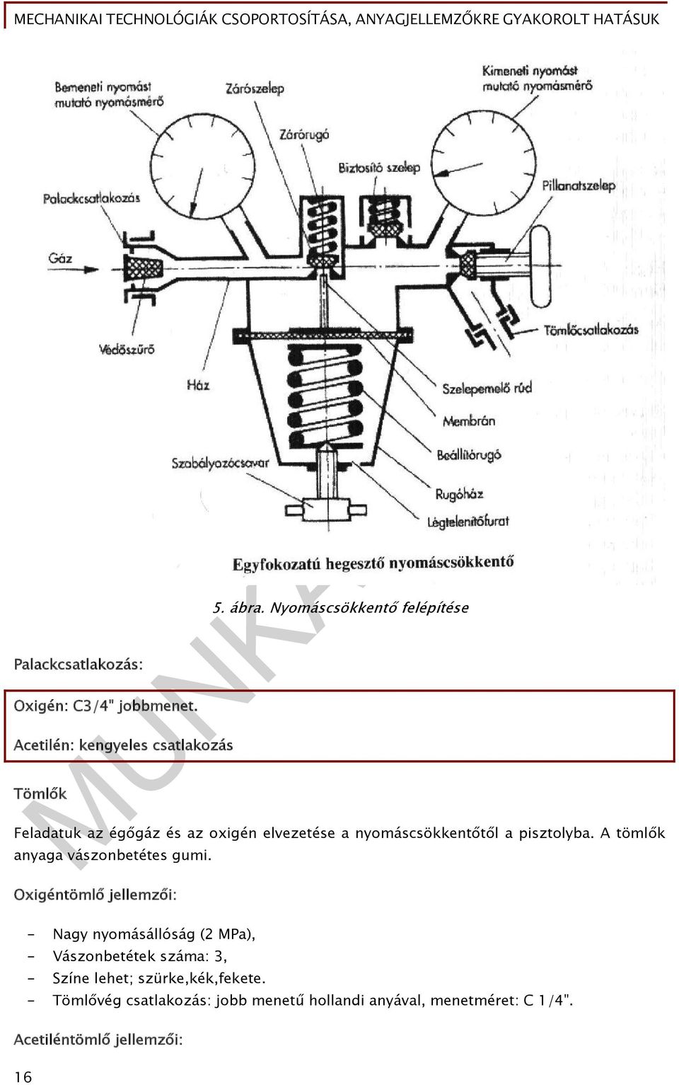 A tömlők anyaga vászonbetétes gumi.