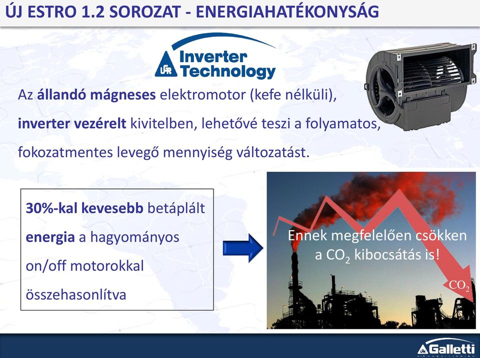 inverter vezérelt kivitelben, lehetővé teszi a folyamatos, fokozatmentes levegő