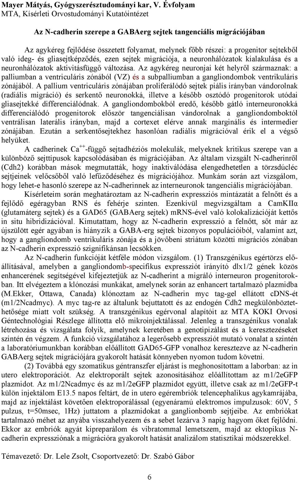 sejtekből való ideg- és gliasejtképződés, ezen sejtek migrációja, a neuronhálózatok kialakulása és a neuronhálózatok aktivitásfüggő változása.