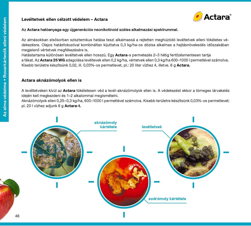 Olajos hatásfokozóval kombináltan kijuttatva 0,3 kg/ha-os dózisa alkalmas a hajtásnövekedés időszakában megjelenő vértetvek megfékezésére is. Hatástartama különösen levéltetvek ellen hosszú.