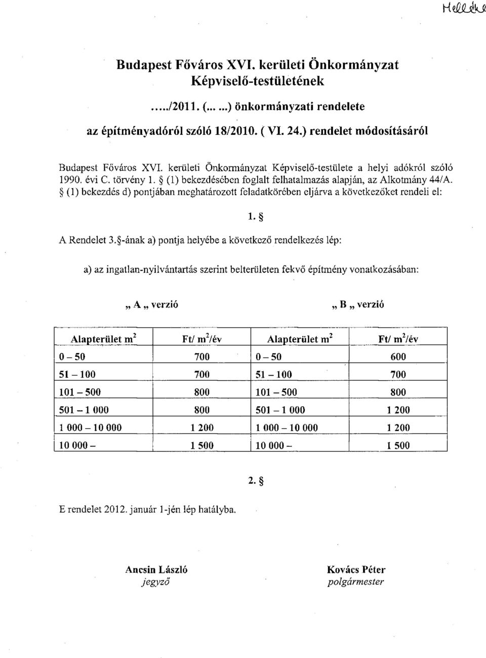 (1) bekezdés d) pontjában meghatározott feladatkörében eljárva a következőket rendeli el: A Rendelet 3.