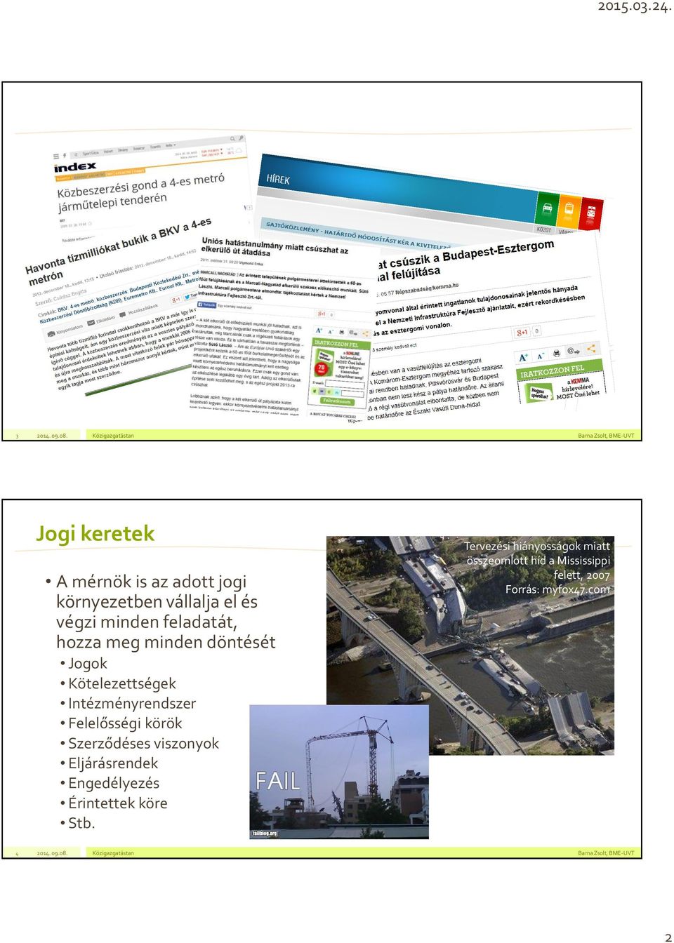 Felelősségi körök Szerződéses viszonyok Eljárásrendek Engedélyezés Érintettek köre