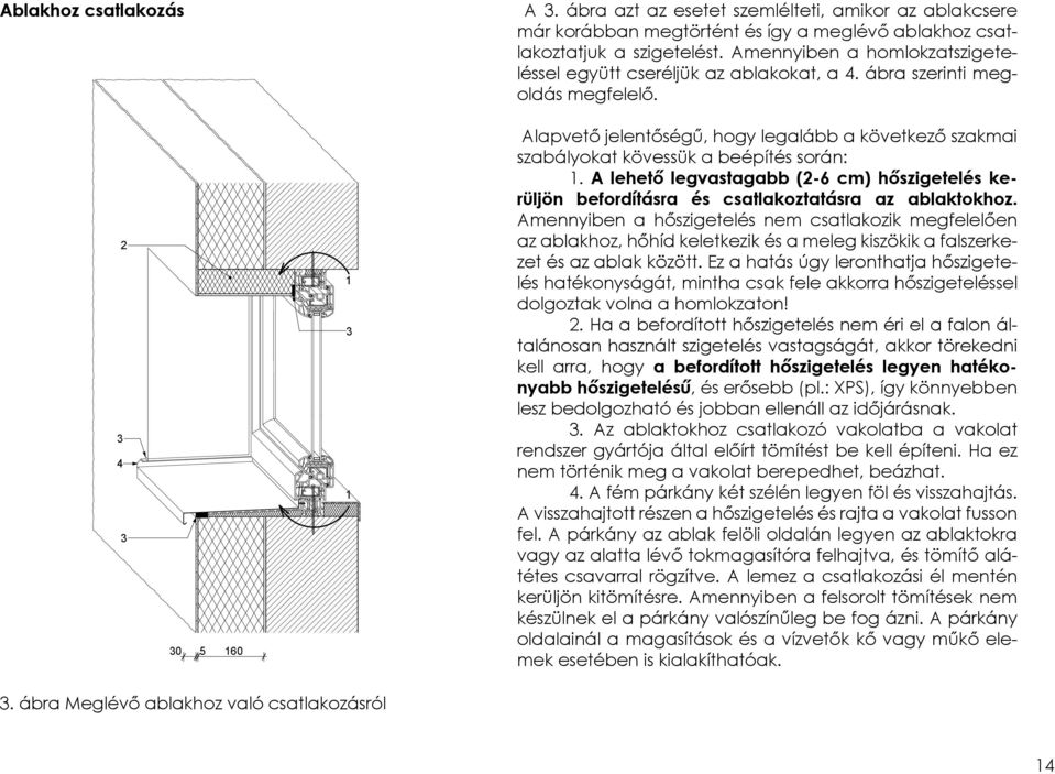 Alapvető jelentőségű, hogy legalább a következő szakmai szabályokat kövessük a beépítés során: 1. A lehető legvastagabb (2-6 cm) hőszigetelés kerüljön befordításra és csatlakoztatásra az ablaktokhoz.