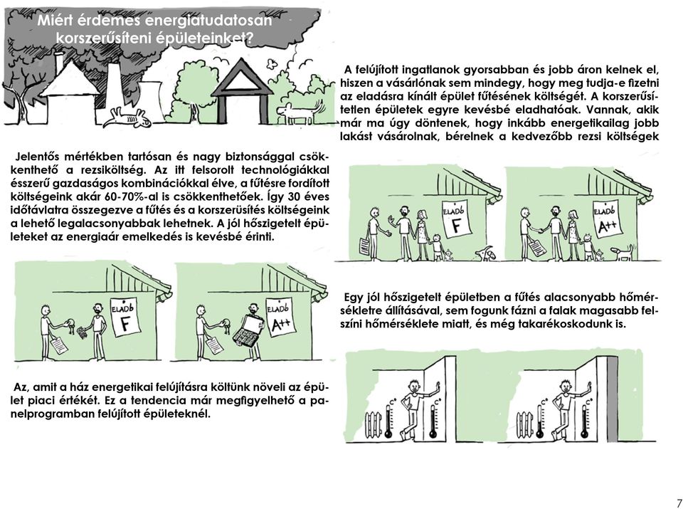 Így 30 éves időtávlatra összegezve a fűtés és a korszerüsítés költségeink a lehető legalacsonyabbak lehetnek. A jól hőszigetelt épületeket az energiaár emelkedés is kevésbé érinti.