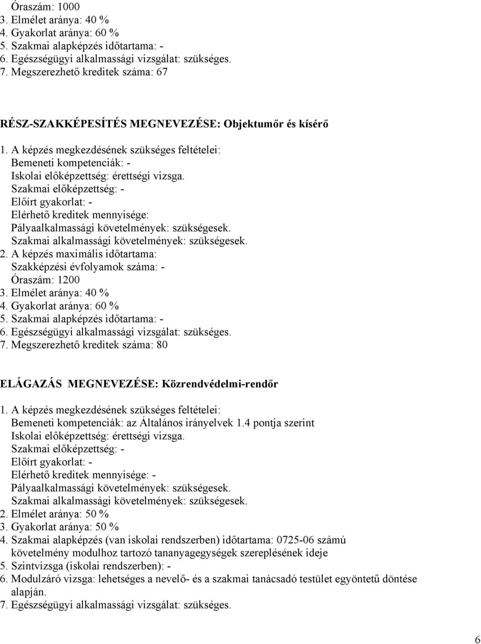 Szakmai előképzettség: - Előírt gyakorlat: - Elérhető kreditek mennyisége: Pályaalkalmassági követelmények: szükségesek. Szakmai alkalmassági követelmények: szükségesek. 2.