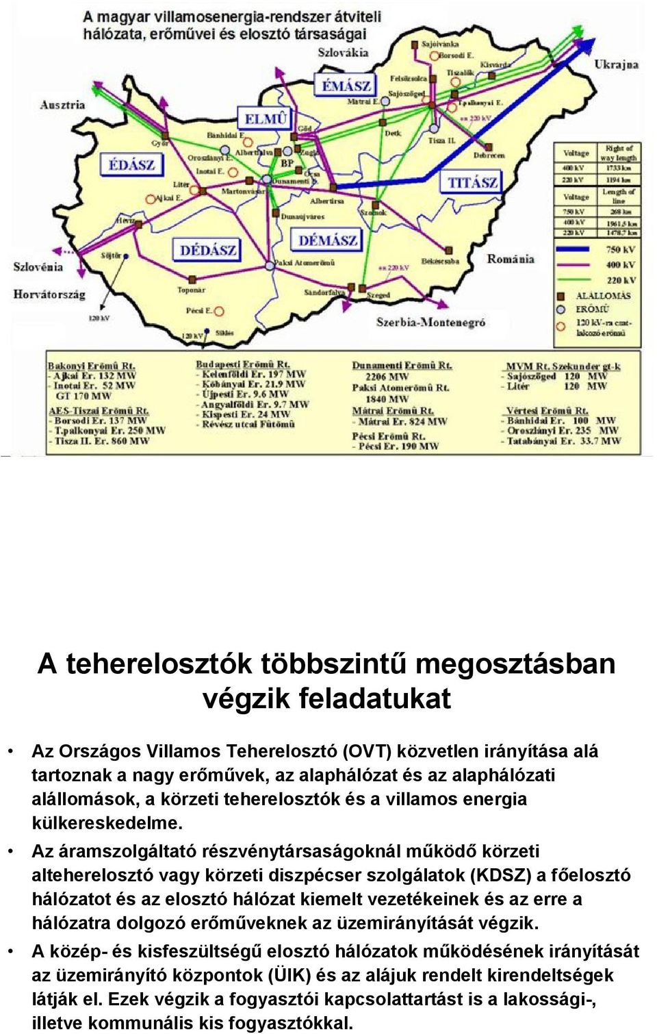 Az áramszolgáltató részvénytársaságoknál működő körzeti alteherelosztó vagy körzeti diszpécser szolgálatok (KDSZ) a főelosztó hálózatot és az elosztó hálózat kiemelt vezetékeinek és az