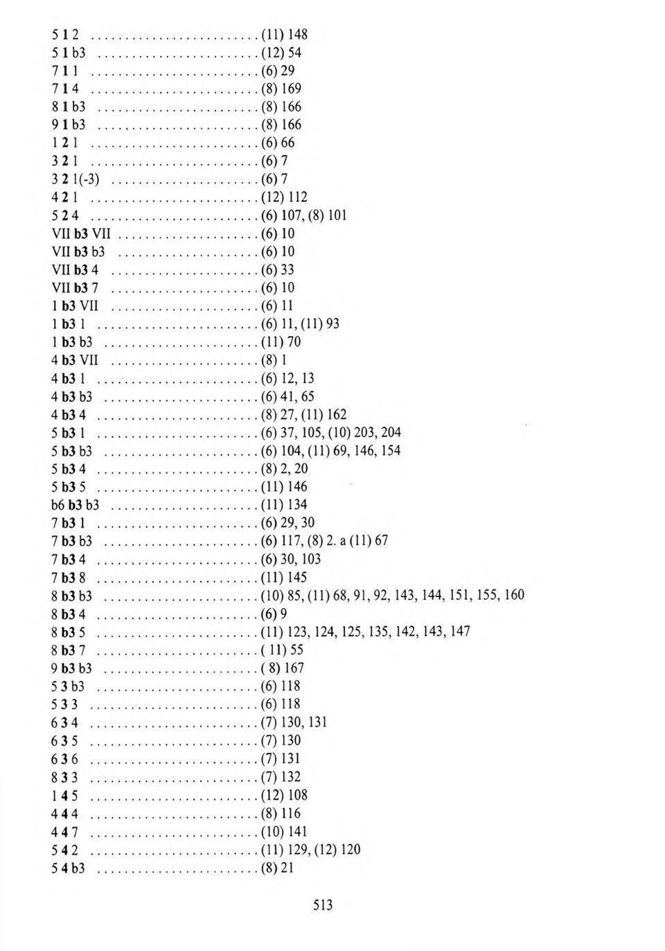 ..(8)27,(11) 162 5 b3 1...(6)37,105,(10)203,204 5 b 3 b 3... (6) 104,(11)69,146,154 5 b3 4... (8)2,20 5 b3 5...(11)146 b6b3b3... (11)134 7 b3 1... (6)29,30 7 b 3 b 3... (6 )1 1 7,(8 )2.