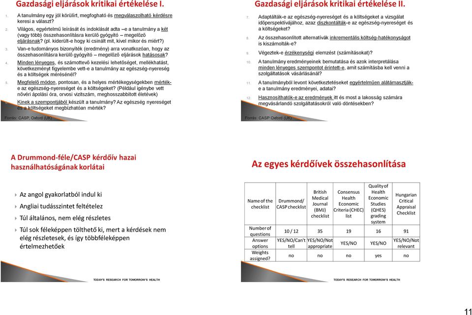 Van-e tudományos bizonyíték (eredmény) arra vonatkozóan, hogy az összehasonlításra kerülő gyógyító megelőző eljárások hatásosak? 4.
