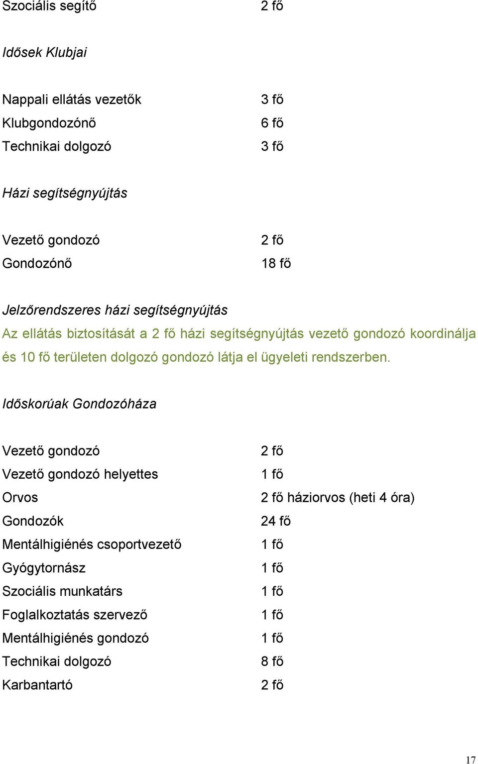 el ügyeleti rendszerben.