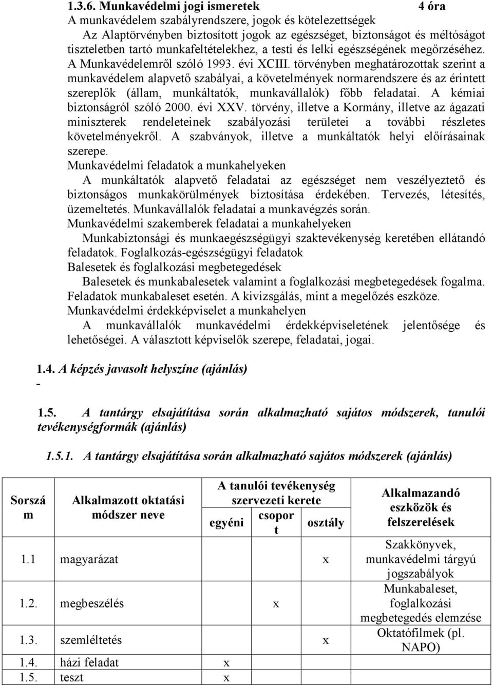 munkafeltételekhez, a testi és lelki egészségének megőrzéséhez. A Munkavédelemről szóló 1993. évi CIII.