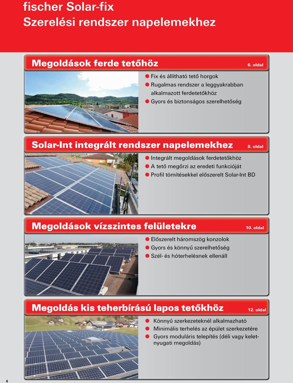 oldal Integrált megoldások ferdetetőkhöz A tető megőrzi az eredeti funkcióját Profil tömítésekkel előszerelt Solar-Int BD 10.