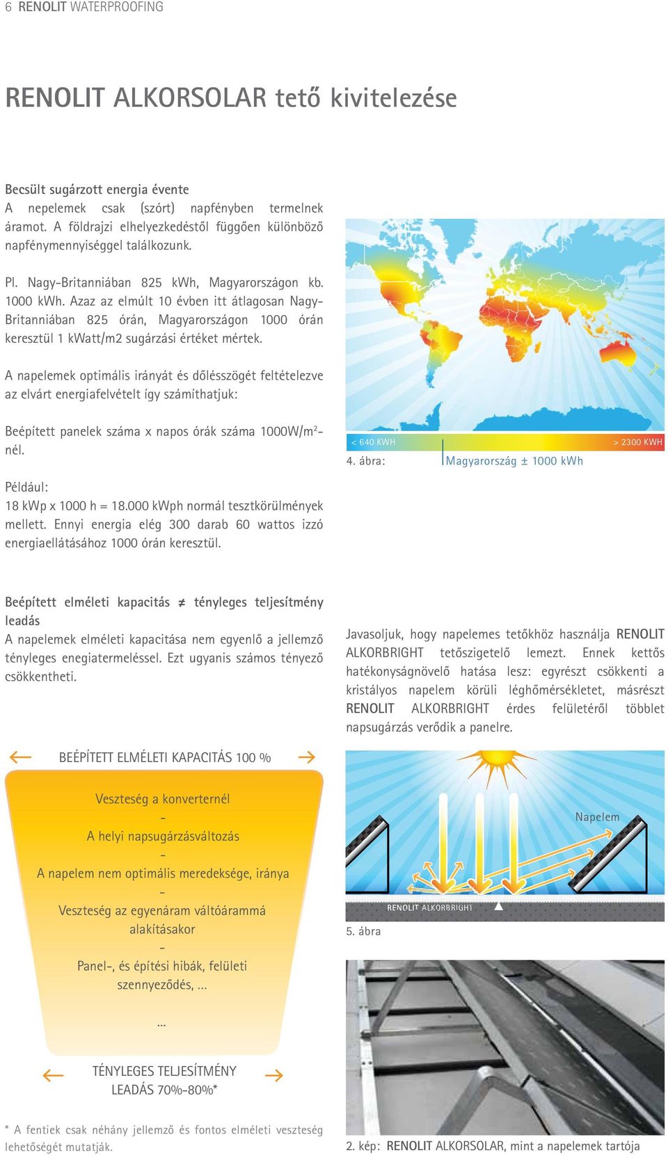 Azaz az elmúlt 10 évben itt átlagosan NagyBritanniában 825 órán, Magyarországon 1000 órán keresztül 1 kwatt/m2 sugárzási értéket mértek.