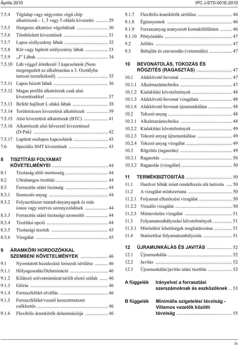 .. 36 7.5.12 Magas profilú alkatrészek csak alsó kivezetésekkel... 37 7.5.13 Befelé hajlított L alakú lábak... 38 7.5.14 Területrácsos kivezetésű alkatrészek... 39 7.5.15 Alsó kivezetésű alkatrészek (BTC).