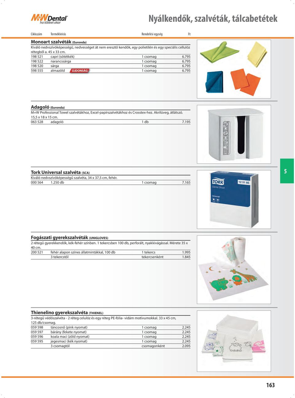 79 Adagoló (Euronda) M+W Professional Towel szalvétákhoz, Excel-papírszalvétákhoz és Crosstex-hez. Akrilüveg, átlátszó. 1, x 18 x 1 cm. 063 28 adagoló 1 db 7.