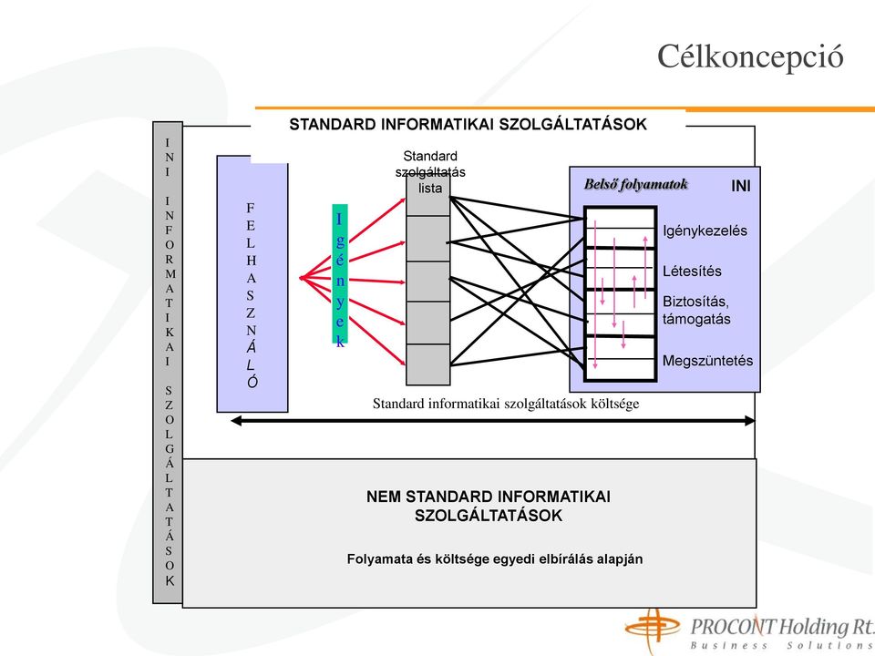 informatikai szolgáltatások költsége NEM STANDARD INFORMATIKAI SZOLGÁLTATÁSOK Belső folyamatok