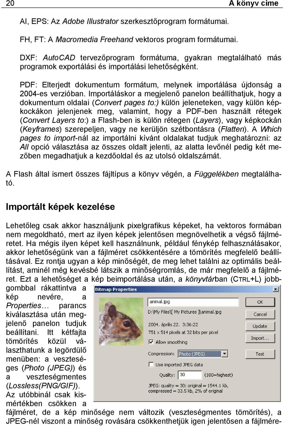 PDF: Elterjedt dokumentum formátum, melynek importálása újdonság a 2004-es verzióban.