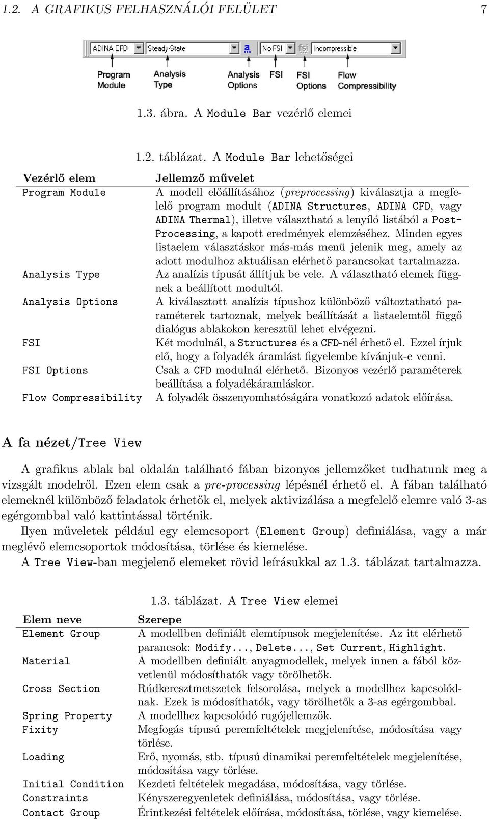 lenyíló listából a Post- Processing, a kapott eredmények elemzéséhez. Minden egyes listaelem választáskor más-más menü jelenik meg, amely az adott modulhoz aktuálisan elérhető parancsokat tartalmazza.