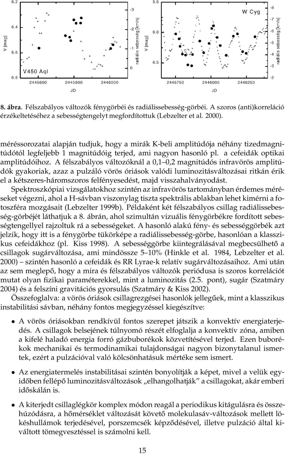 A félszabályos változóknál a 0,1 0,2 magnitúdós infravörös amplitúdók gyakoriak, azaz a pulzáló vörös óriások valódi luminozitásváltozásai ritkán érik el a kétszeres-háromszoros felfényesedést, majd