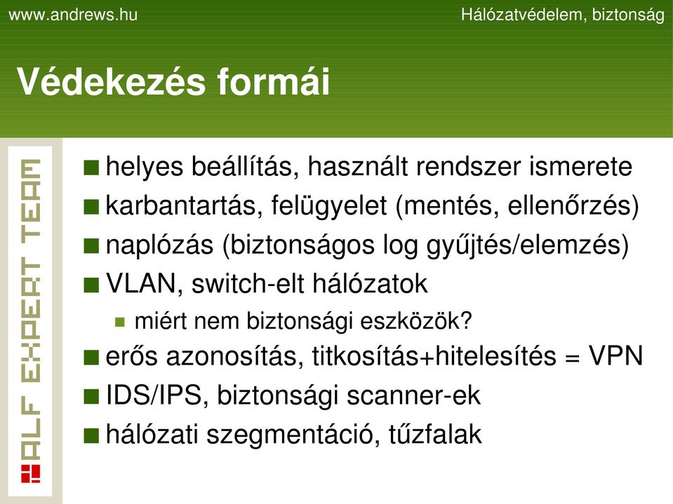 VLAN, switch-elt hálózatok miért nem biztonsági eszközök?