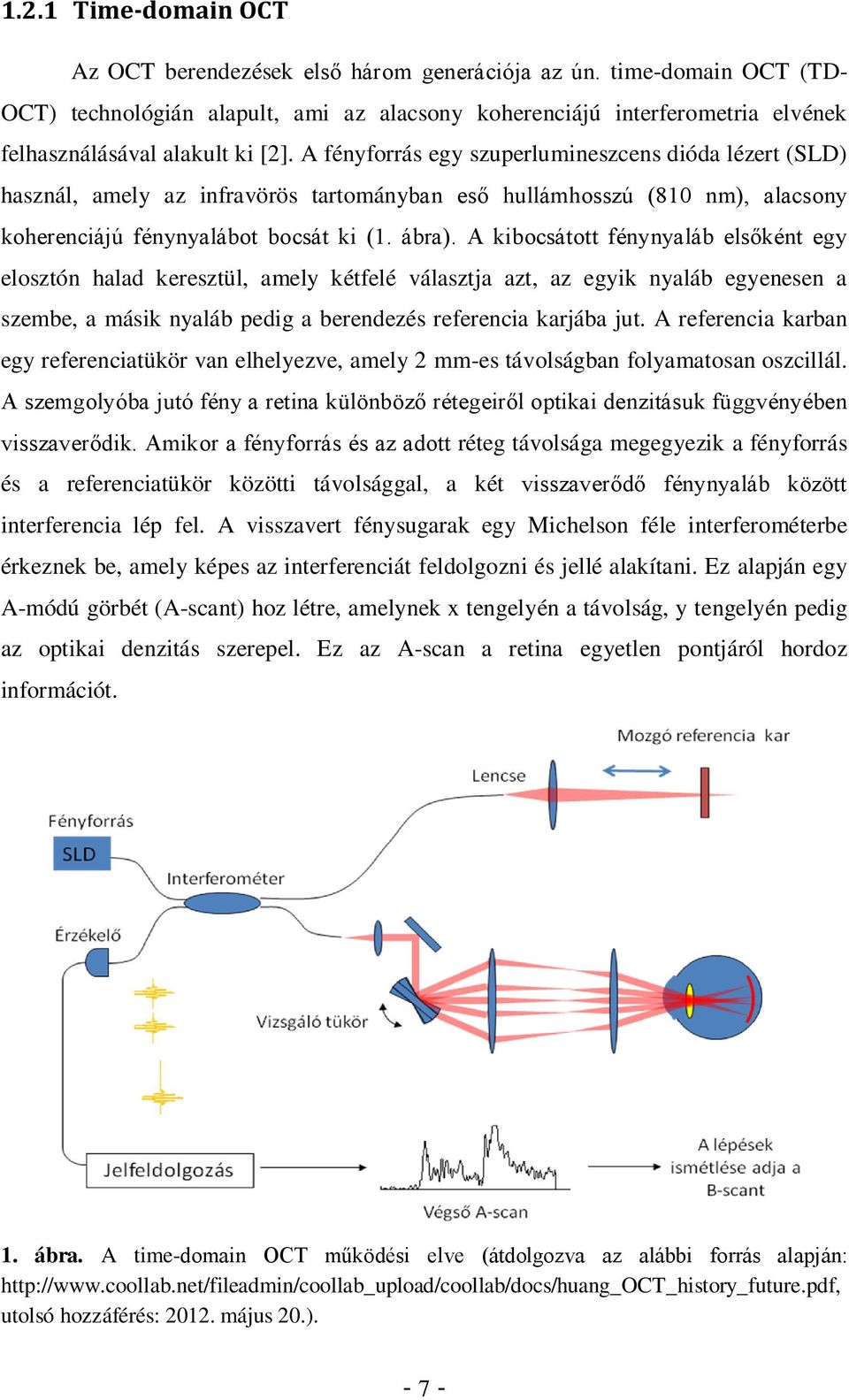 A fényforrás egy szuperlumineszcens dióda lézert (SLD) használ, amely az infravörös tartományban eső hullámhosszú (810 nm), alacsony koherenciájú fénynyalábot bocsát ki (1. ábra).