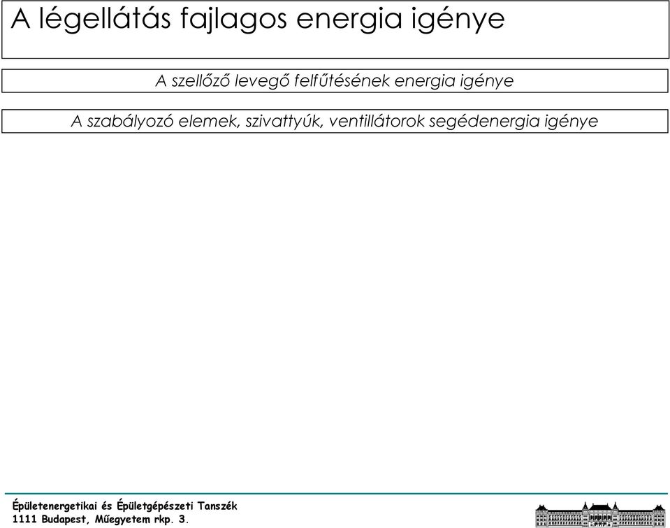 energia igénye A szabályozó elemek,