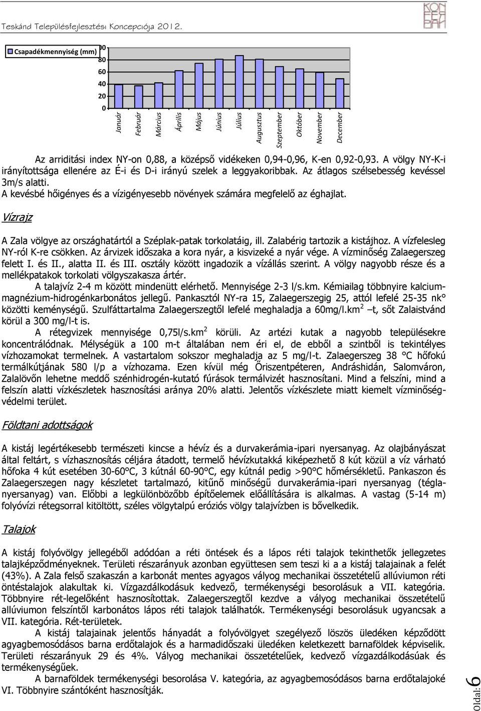 Az álagos szélsebesség kevéssel 3m/s alai. A kevésbé hőigényes és a vízigényesebb növények számára megfelelő az éghajla. Vízrajz A Zala völgye az országhaáról a Széplak-paak orkolaáig, ill.